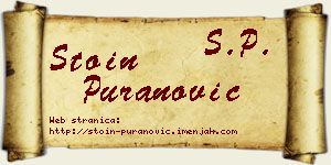 Stoin Puranović vizit kartica
